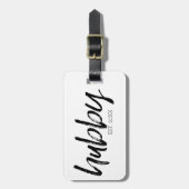 Echtgenoot - Whimsical Zwarte Calligrafie voor de  Bagagelabel (Voorkant verticaal)