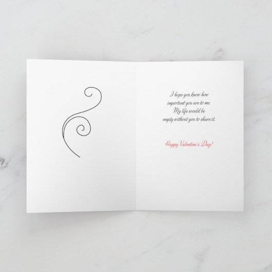 Echtgenoot: White Heart op zwarte dag van de Valen Feestdagen Kaart (Binnen)