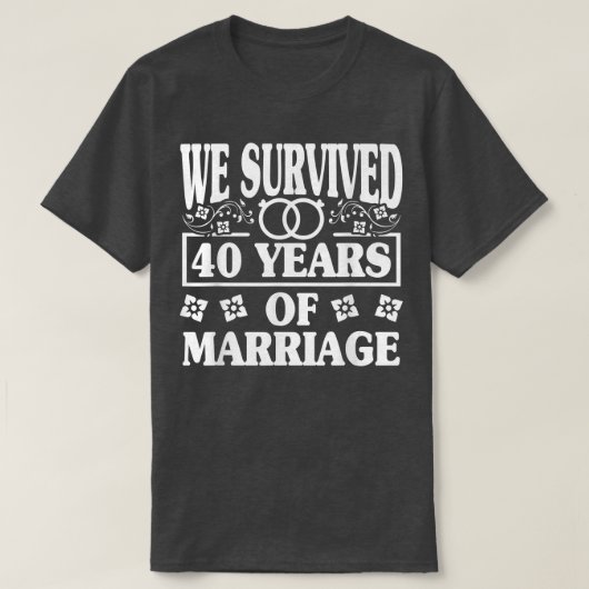 Echtgenoot Wife 40ste Jubileum voor bruiloft T-shirt (Design voorkant)