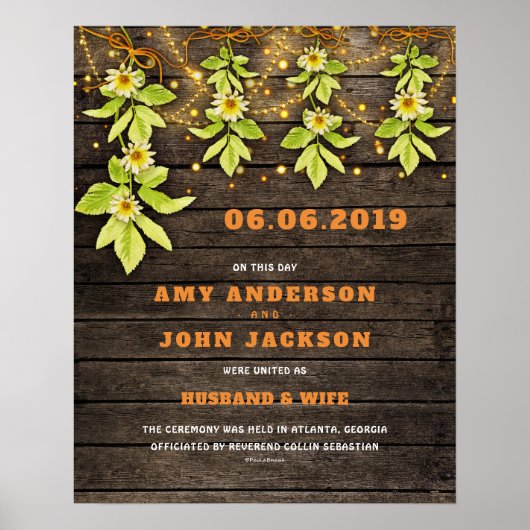 Echtgenoot Wife Boho huwelijkshuwelijk Poster (Voorkant)