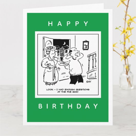 Echtgenoot wil geen vraagstellende Cartoon Kaart (Gele Bloem)