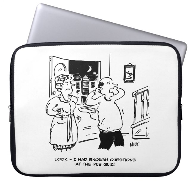 Echtgenoot wil geen vragen stellen laptop sleeve (Voorkant)
