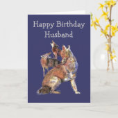 Echtgenoot Wild Thing Birthday Fun Coyotes Animals Kaart (Gele Bloem)