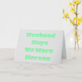 Echtgenoot zegt geen paarden meer in Light Green Kaart (Gele Bloem)
