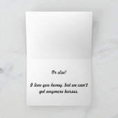 Echtgenoot zegt geen paarden meer in Light Green Kaart (Binnen)