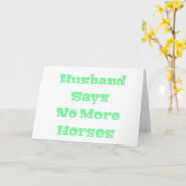Echtgenoot zegt geen paarden meer in Light Green Kaart (Gele Bloem)