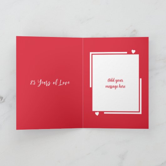 Echtgenoot zilver 25e verjaardag rood kaart (Binnen)