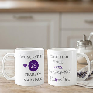Echtgenote 25 jaar huwelijk beste jaar paars koffiemok