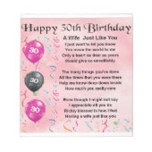 Echtgenote - 30e verjaardag notitieblok (Voorkant)