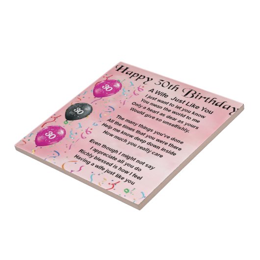 Echtgenote - 30e verjaardag tegeltje (Zijkant)