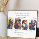 Echtgenote 4 Verticale woorden van fotoliefhebberi Fotoplaat<br><div class="desc">Feminine fotoplaque cadeau voor echtgenote voor trouwdag, verjaardag, enz. - of heel makkelijk om je te personaliseren voor een speciaal iemand of een familielid. Het fotomalplaatje toont 3 van uw favoriete foto's in verticaal formaat met rond gemaakte hoeken. Met een liefdevolle tekst in een duidelijk, handgeschreven script, waarin staat: "[naam]...</div>