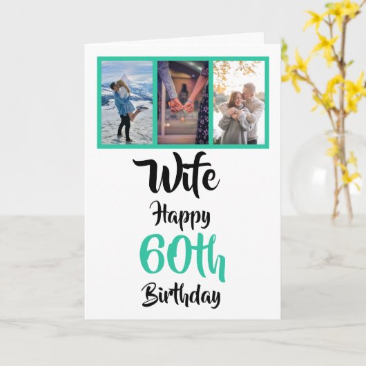 Echtgenote 60e verjaardag Moderne sjabloon Afbeeld (Gele Bloem)