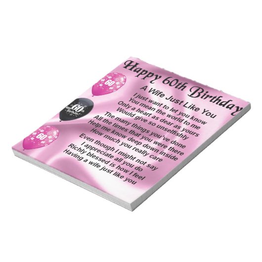 Echtgenote - 60e verjaardag notitieblok (Linkerzijde)