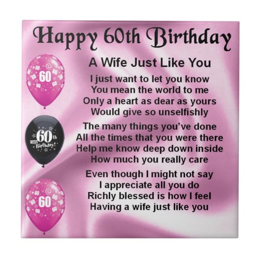 Echtgenote - 60e verjaardag tegeltje (Voorkant)