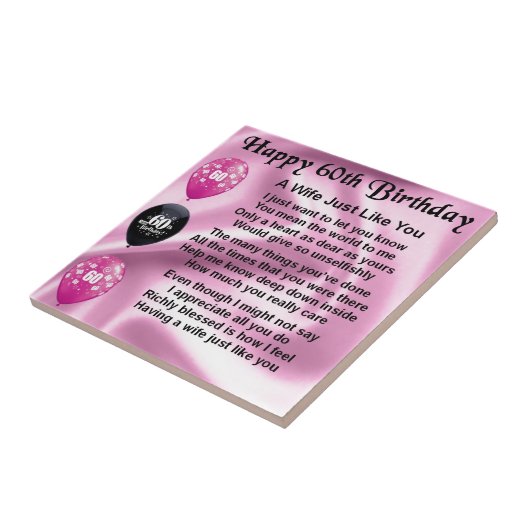 Echtgenote - 60e verjaardag tegeltje (Zijkant)