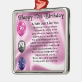 Echtgenote - 70e verjaardag metalen ornament (Links)