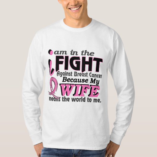 Echtgenote betekent de wereld voor mij borstkanker t-shirt (Voorkant)