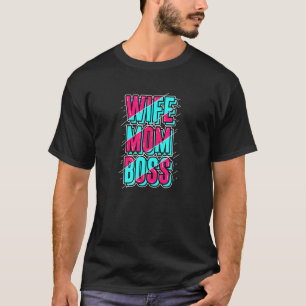 Echtgenote Boss Ma Blue Pink Happy Moederdag T-shirt
