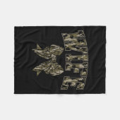 Echtgenote Camo Coquette Bow Camouflage Jachtvrouw Fleece Deken (Voorkant (Horizontaal))