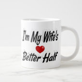 Echtgenote citaat zwarte tekst grote koffiekop (Rechts)