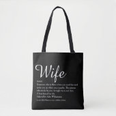 Echtgenote Definitie Modern Schrift Zwart en Wit Tote Bag (Voorkant)