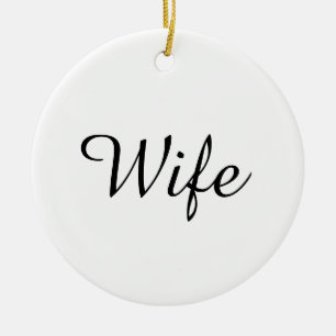 Echtgenote Definitie Zwart en Wit Chic Schrift Keramisch Ornament