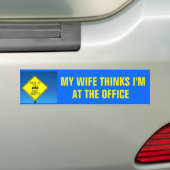 Echtgenote denkt dat ik (blanco invullen) -Golf Ca Bumpersticker (Op auto)