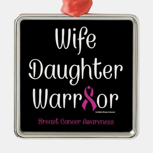 Echtgenote Dochter Warrior.. Borstkanker Metalen Ornament (Voorkant)