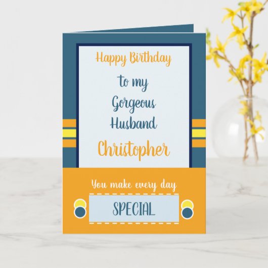 Echtgenote elke dag is bijzonder blauw kaart (Gele Bloem)