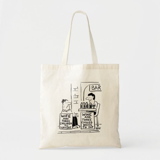 Echtgenote en 3 kinderen ter ondersteuning van tote bag (Voorkant)