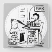 Echtgenote en 3 kinderen ter ondersteuning van vierkante klok (Voorkant)