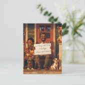 Echtgenote en echtgenoot met honden briefkaart (Staand voorkant)