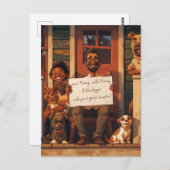 Echtgenote en echtgenoot met honden briefkaart (Voorkant / Achterkant)
