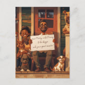 Echtgenote en echtgenoot met honden briefkaart (Voorkant)