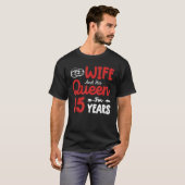 Echtgenote en zijn koningin 15th Wedding Jubileum T-shirt (Voorkant volledig)