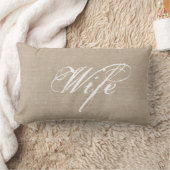 Echtgenote faux linen burlap rustige jute bruiloft kussen (Deken)