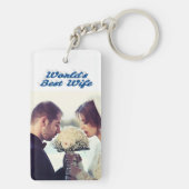 Echtgenote foto blauw zee sleutelhanger (achterkant)