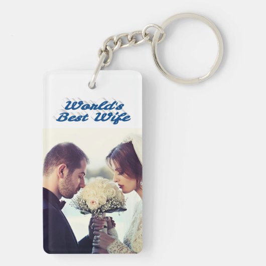 Echtgenote foto blauw zee sleutelhanger (achterkant)