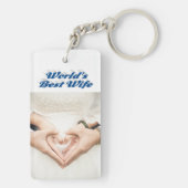 Echtgenote foto blauw zee sleutelhanger (achterkant)