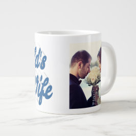 Echtgenote Foto blauwe Giant Coffee Mok