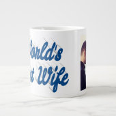 Echtgenote Foto blauwe Giant Coffee Mok (Voorkant)