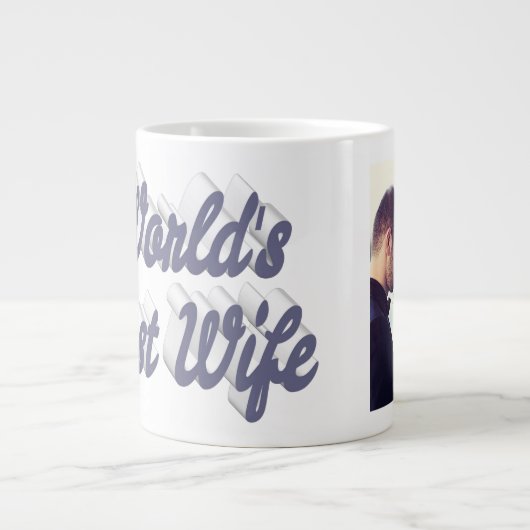 Echtgenote Foto grijs Giant Coffee Mok (Voorkant)