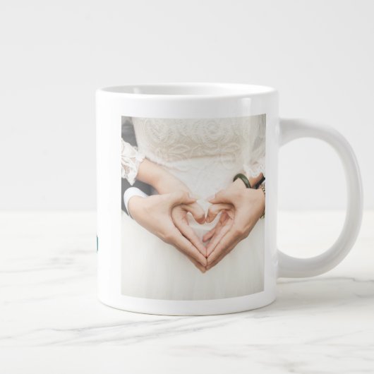 Echtgenote Foto groene tekst Giant Coffee Mok (Rechts)