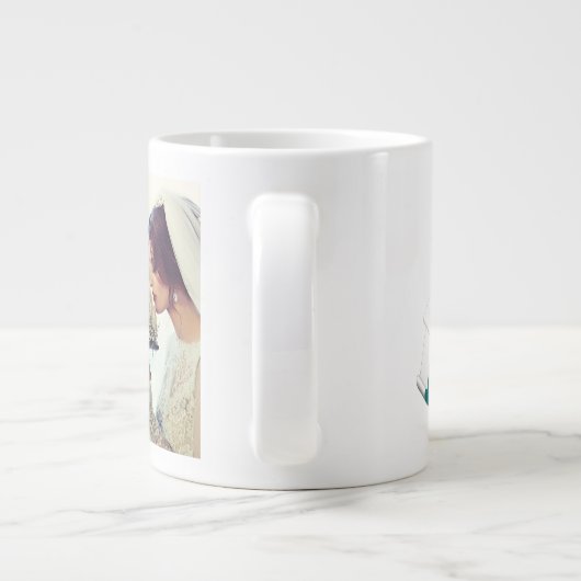 Echtgenote Foto groene tekst Giant Coffee Mok (Achterkant)