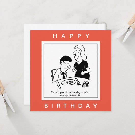 Echtgenote geeft het diner van Husband niet aan Do Kaart (Voorkant / Achterkant in situ)