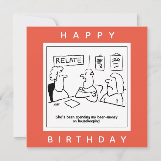 Echtgenote geeft zijn bijengeld uit aan de Cartoon Kaart (Voorkant)