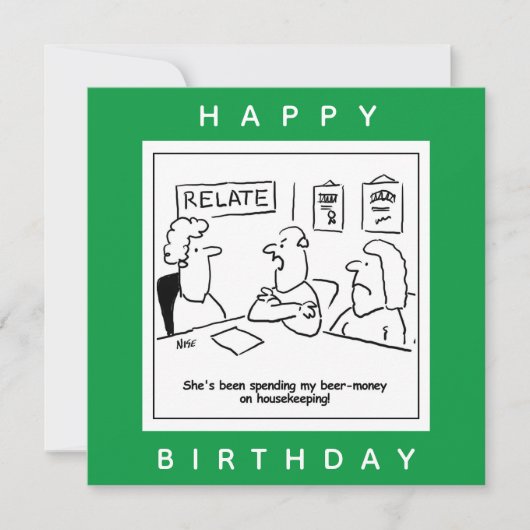 Echtgenote geeft zijn bijengeld uit aan de Cartoon Kaart (Voorkant)