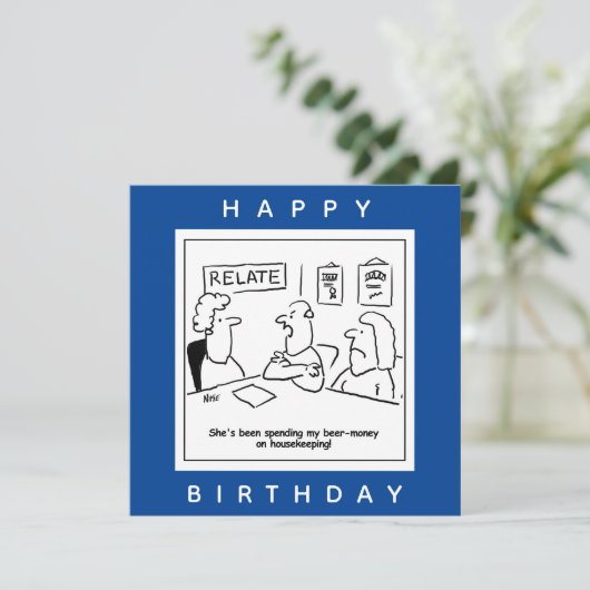 Echtgenote geeft zijn bijengeld uit aan de Cartoon Kaart (Staand voorkant)