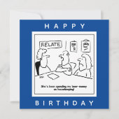 Echtgenote geeft zijn bijengeld uit aan de Cartoon Kaart (Voorkant)