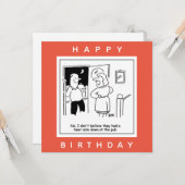 Echtgenote gelooft niet dat Pub een Cartoon voor d Kaart (Voorkant / Achterkant in situ)